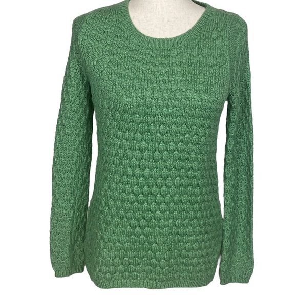 Anthropologie wool blend cable knit pull over sweater green size small - Picture 1 of 7